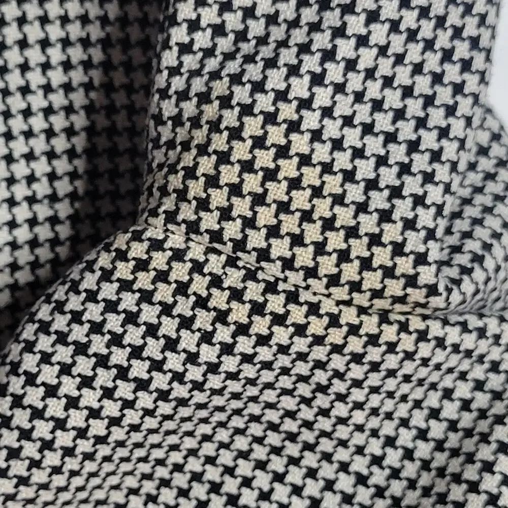 Vintage FIORI Silk Wool Houndstooth Blazer Quiet Luxury 46R